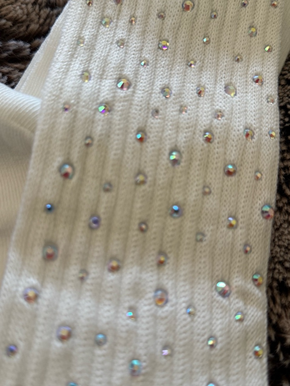 White Rhinestone-Embellished Socks - Picture 3 of 4